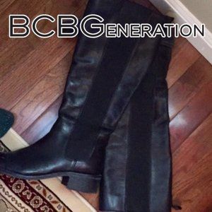 BCBG equestrian style leather boots